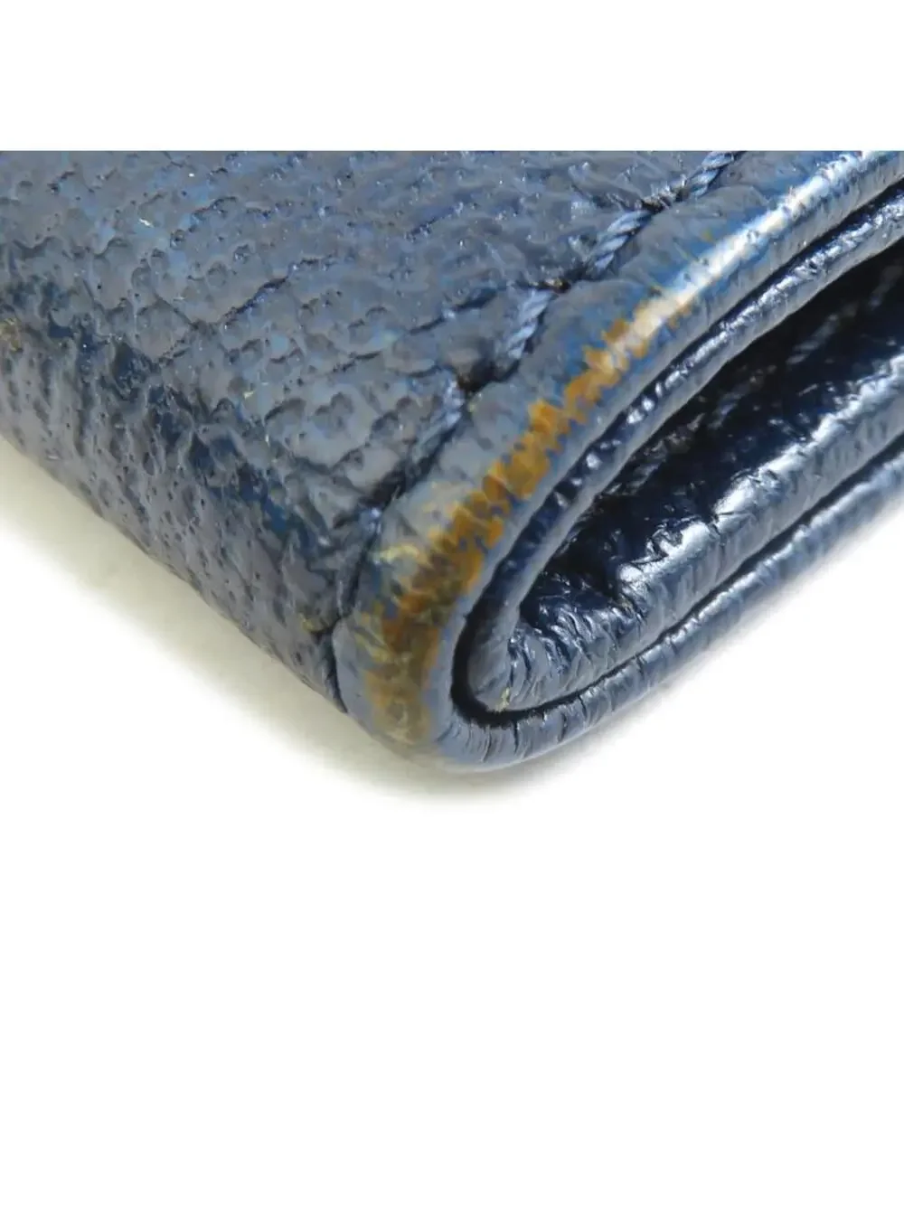 Auth Chanel Trifold Wallet Navy #280406C35B